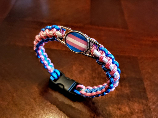 Trans Pride Flag Bracelet Keychain or Necklace