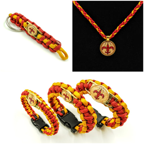 Crawfish Fleur De Lis Paracord Bracelet, Keychain, or Necklace