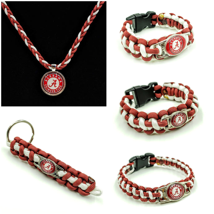 Alabama Crimson Tide Paracord Bracelet, Keychain, or Necklace
