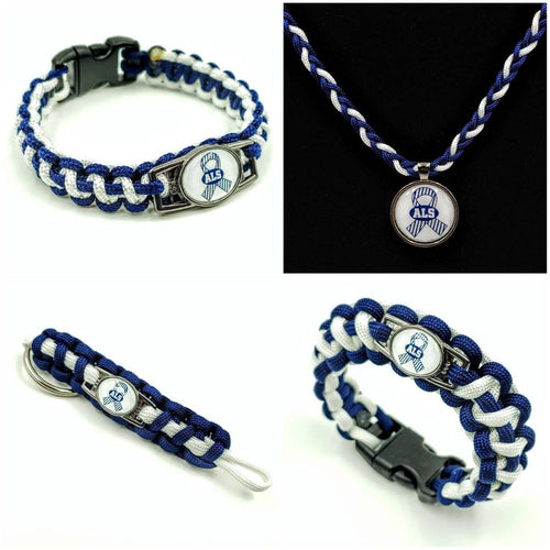 ALS Lou Gehrig's Disease Awareness Paracord Bracelet, Keychain, or Necklace