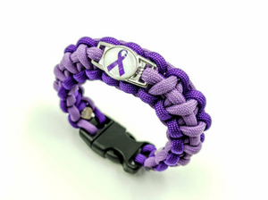 Alzheimer's Dementia Lupus Epilepsy Cystic Fibrosis Awareness Paracord Bracelet Keychain or Necklace