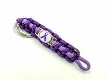 Load image into Gallery viewer, Alzheimer&#39;s Dementia Lupus Epilepsy Cystic Fibrosis Awareness Paracord Bracelet Keychain or Necklace