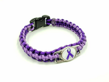 Load image into Gallery viewer, Alzheimer&#39;s Dementia Lupus Epilepsy Cystic Fibrosis Awareness Paracord Bracelet Keychain or Necklace