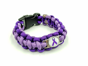 Alzheimer's Dementia Lupus Epilepsy Cystic Fibrosis Awareness Paracord Bracelet Keychain or Necklace