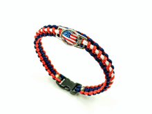 Load image into Gallery viewer, American Flag Paracord Bracelet, Keychain, or Necklace