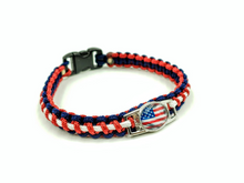 Load image into Gallery viewer, American Flag Paracord Bracelet, Keychain, or Necklace