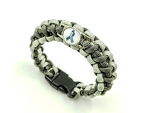 Load image into Gallery viewer, Brain Cancer Asthma Diabetes Awareness Grey Ribbon Bracelet Keychain or Necklace