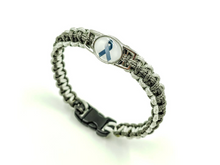 Load image into Gallery viewer, Brain Cancer Asthma Diabetes Awareness Grey Ribbon Bracelet Keychain or Necklace