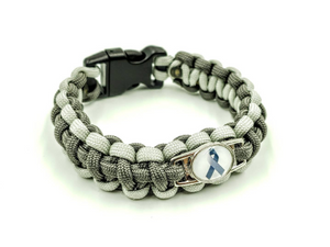 Brain Cancer Asthma Diabetes Awareness Grey Ribbon Bracelet Keychain or Necklace