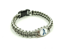 Load image into Gallery viewer, Brain Cancer Asthma Diabetes Awareness Grey Ribbon Bracelet Keychain or Necklace