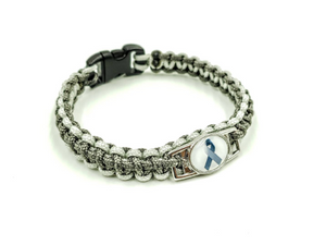 Brain Cancer Asthma Diabetes Awareness Grey Ribbon Bracelet Keychain or Necklace