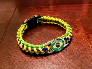 Brazil Flag Paracord Bracelet, Keychain, or Necklace