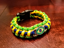 Load image into Gallery viewer, Brazil Flag Paracord Bracelet, Keychain, or Necklace