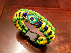 Brazil Flag Paracord Bracelet, Keychain, or Necklace