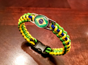 Brazil Flag Paracord Bracelet, Keychain, or Necklace