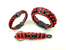 Load image into Gallery viewer, HIV AIDS Awareness Paracord Bracelet, Keychain, or Necklace