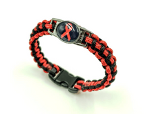 Load image into Gallery viewer, HIV AIDS Awareness Paracord Bracelet, Keychain, or Necklace