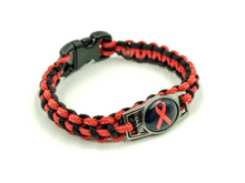 Load image into Gallery viewer, HIV AIDS Awareness Paracord Bracelet, Keychain, or Necklace