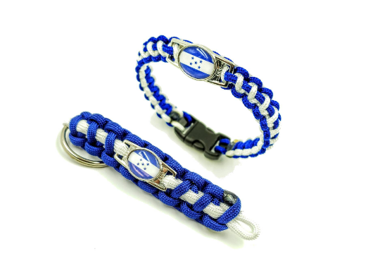 Honduras Flag Paracord Bracelet, Keychain, or Necklace