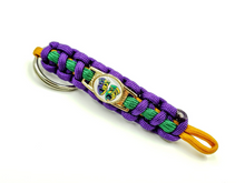 Load image into Gallery viewer, New Orleans Mardi Gras Themed Paracord Bracelet, Keychain, or Necklace