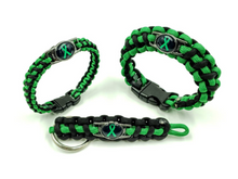 Load image into Gallery viewer, Mental Health Green Awareness Ribbon Bracelet Keychain or Necklace