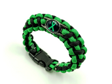 Load image into Gallery viewer, Mental Health Green Awareness Ribbon Bracelet Keychain or Necklace