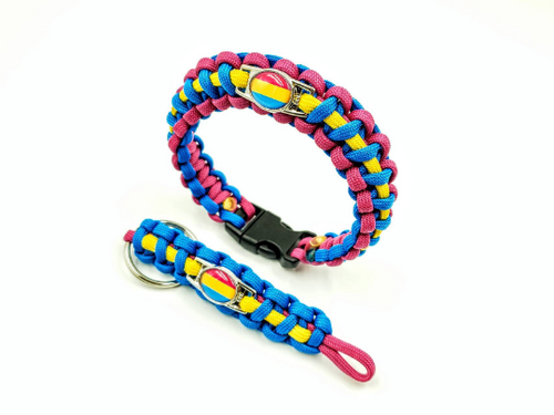 Pansexual Pride Flag Bracelet, Keychain or Necklace