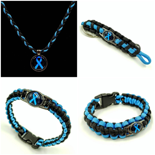 Prostate Cancer Awareness Paracord Bracelet, Keychain, or Necklace
