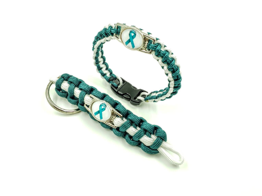 Ribbon Awareness Beads Charms DIY for Jewelry Teal Turquoise